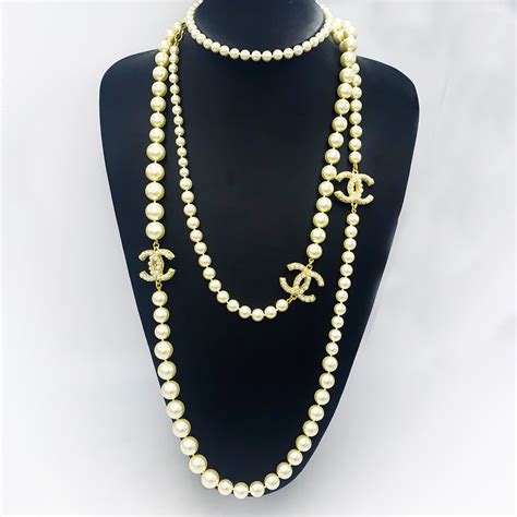 chanel giant pearl necklace price|chanel pearl necklace for sale.